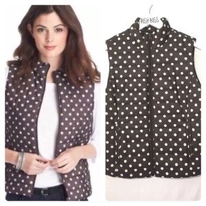 LOFT Gray Polka Dot Vest